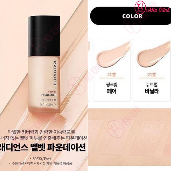 KEM NỀN KIỀM DẦU [MISSHA] Radiance Velvet Foundation SPF30 PA++