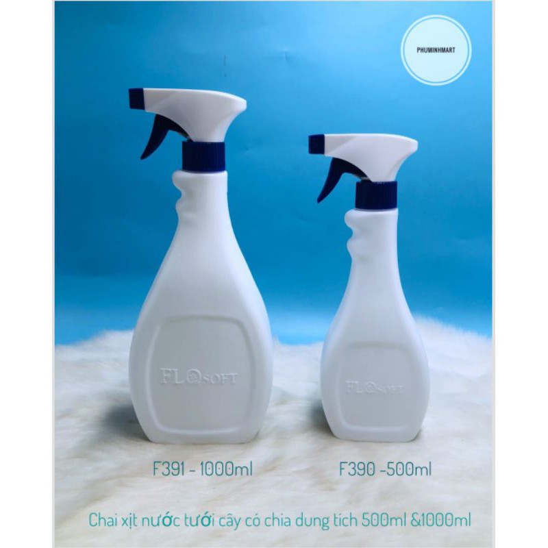 Chai xịt nước tưới cây có chia dung tích 500ml &amp; 1000ml F390- F391