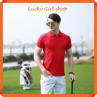 [BIG SIZE ĐẾN 120KG] Áo Thun Nam Polo Cá Sấu Trơn Có Cổ Tay Ngắn Big Size Đến 120Kg - Lucky Girl shop NHA TRANG