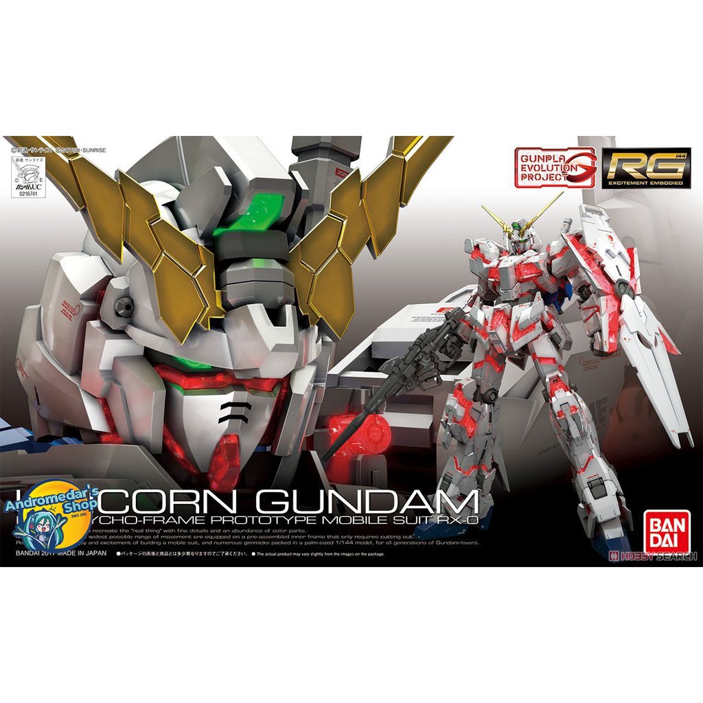 [Bandai] Mô hình lắp ráp RX-0 Unicorn Gundam (RG) (Gundam Model Kits)