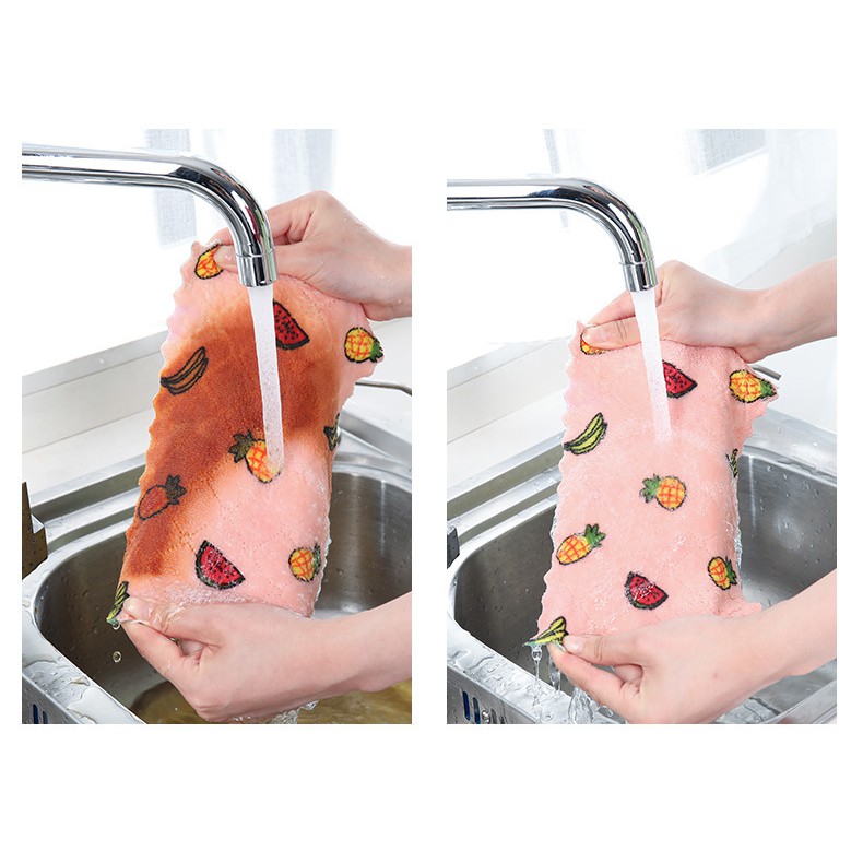 Set 10 Khăn Lau Đa Năng Họa Tiết Mẫu Mới 22x22cm - Khăn Lau Bếp Dumi Shop