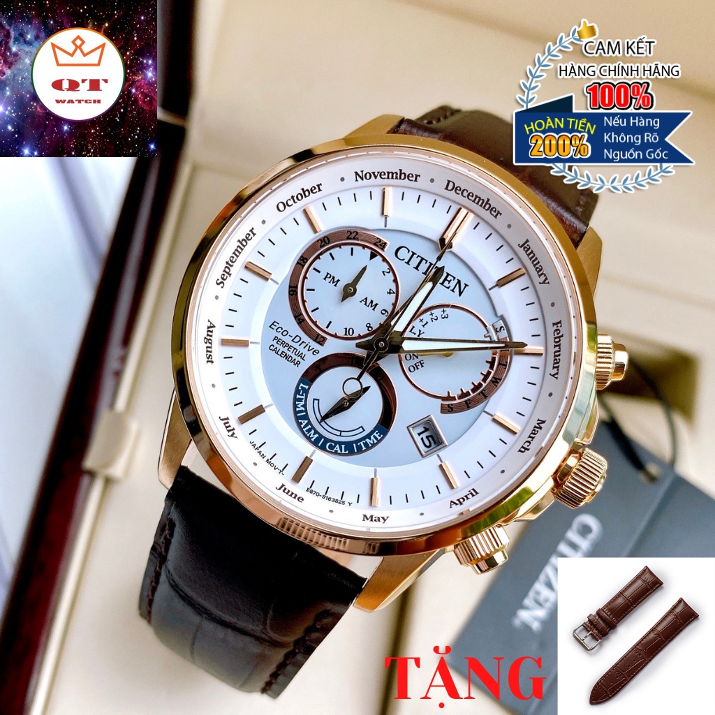 Đồng Hồ Nam CITIZEN ECO DRIVE CALENDER BL8153-11A Chính Hãng Tặng Dây Da Cao Cấp