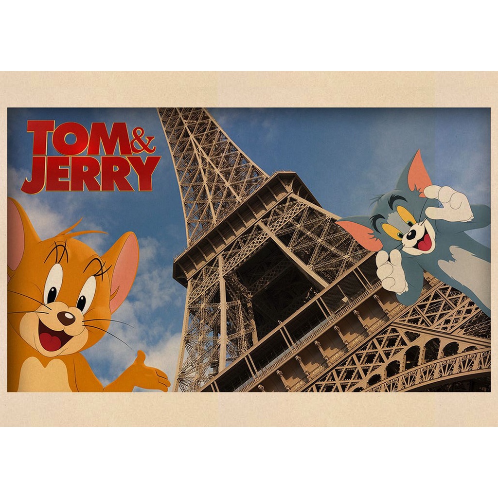 Sticker tom Và jerry Dán Tường Trang Trí Phong Cách Cổ Điển