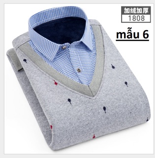 Áo len cổ sơ mi