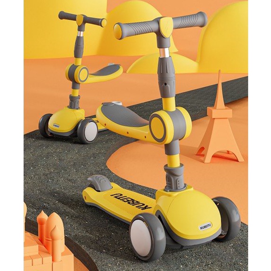 Xe trượt Scooter 3 in 1 cho bé cao cấp VBABY S808 - 3 chế độ - Bánh xe phát sáng vĩnh cữu gấp gọn và  ST6 phát nhạc