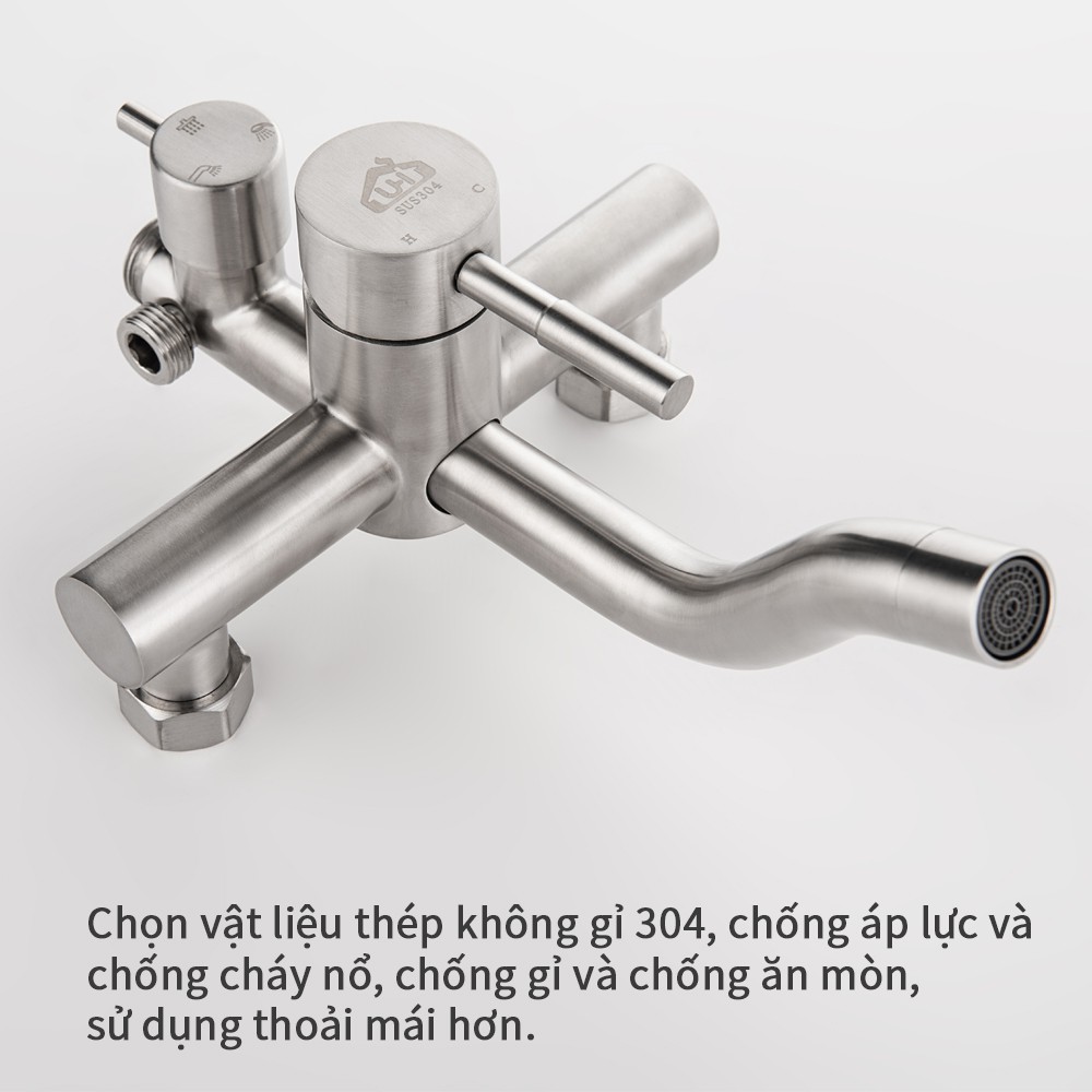 Bộ Sen Cây Tắm Đứng Nóng Lạnh INOX SUS 304 U-HOME Sen bộ tắm đứng nóng lạnh ST60-304