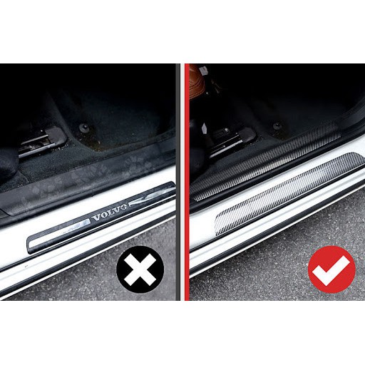 Nẹp Carbon-Nẹp chống trầy xước bậc cửa xe hơi mạ cacbon cao cấp (nhiều kích thước)