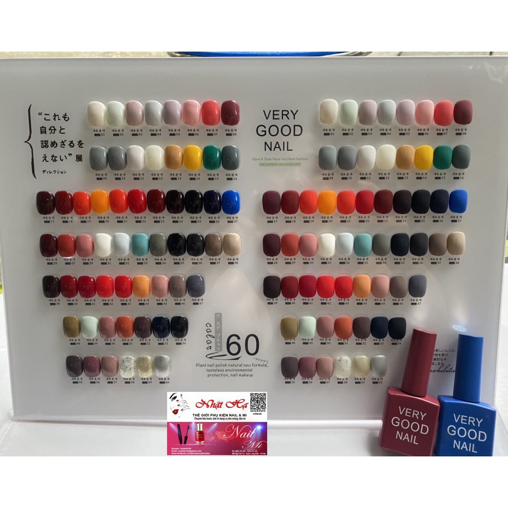 Sét Sơn Gel Very Good Nail 60 Màu - Tặng Kèm bảng màu, base top