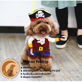 Bộ quần áo đáng yêu cosplay cướp biển/ hải tặc cho chó - mèo - thú cưng