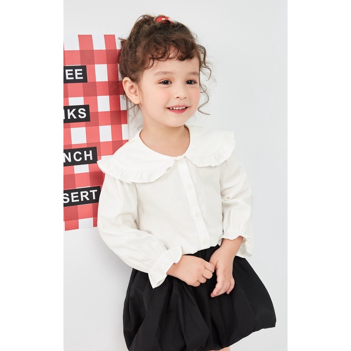 (3-7 tuổi) Áo sơ mi cổ sen bé gái hãng BALABALA 21023200204