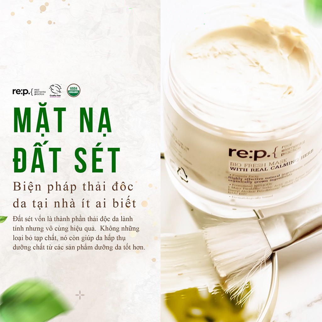 Mặt Nạ Đất Sét Làm Dịu Da, Se Khít Lỗ Chân Lông RE:P Bio Fresh Mask With Real Herbs 130g