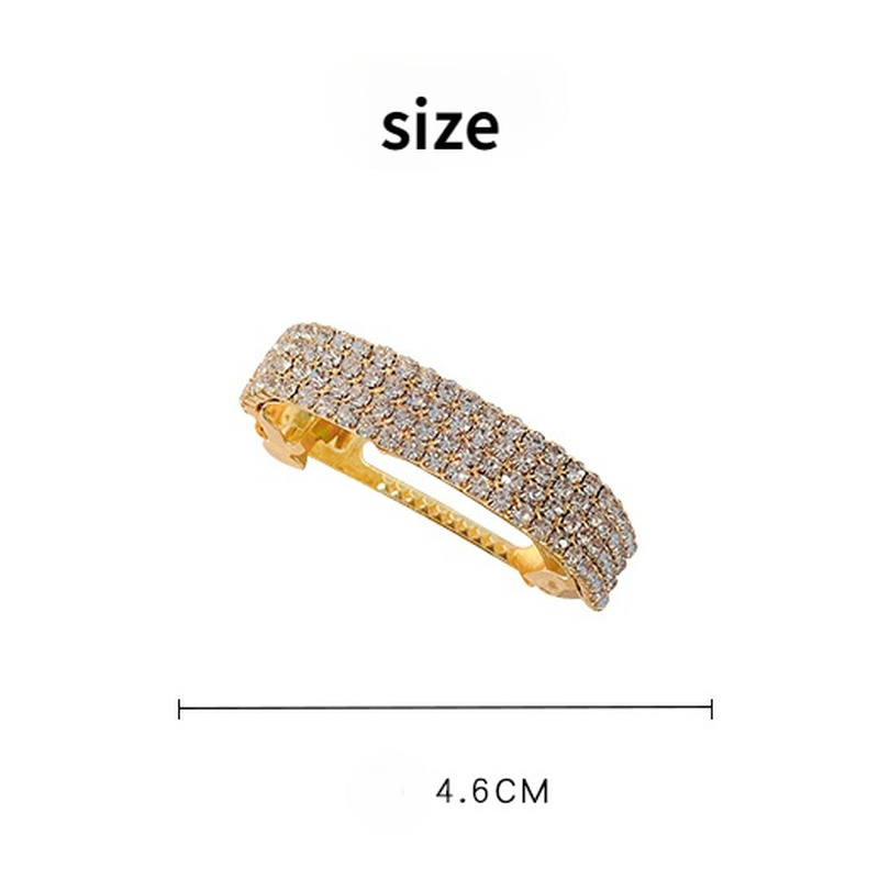 Kẹp tóc kim loại đính đá phong cách Hàn Quốc thời trang