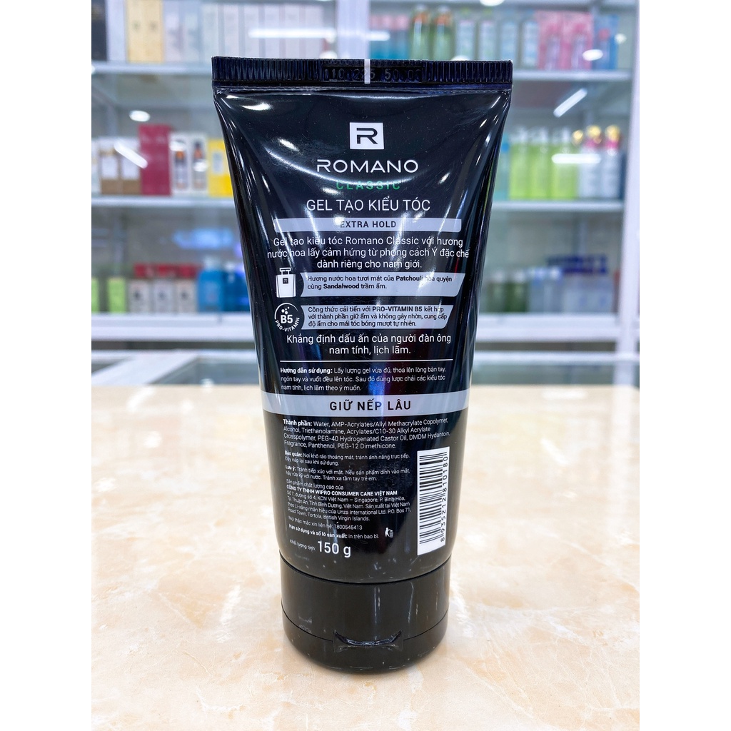 Gel Vuốt Tạo Kiểu Tóc Romano Classic 150g Mẫu Mới