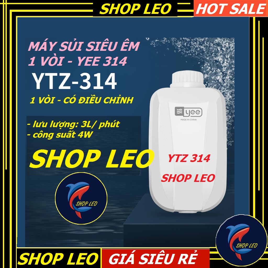 Máy sủi oxi 1 vòi YEE YTZ 314 (Có điều chỉnh to nhỏ) (siêu êm) - máy tạo oxy hồ cá cảnh - phụ kiện thủy sinh - shopleo