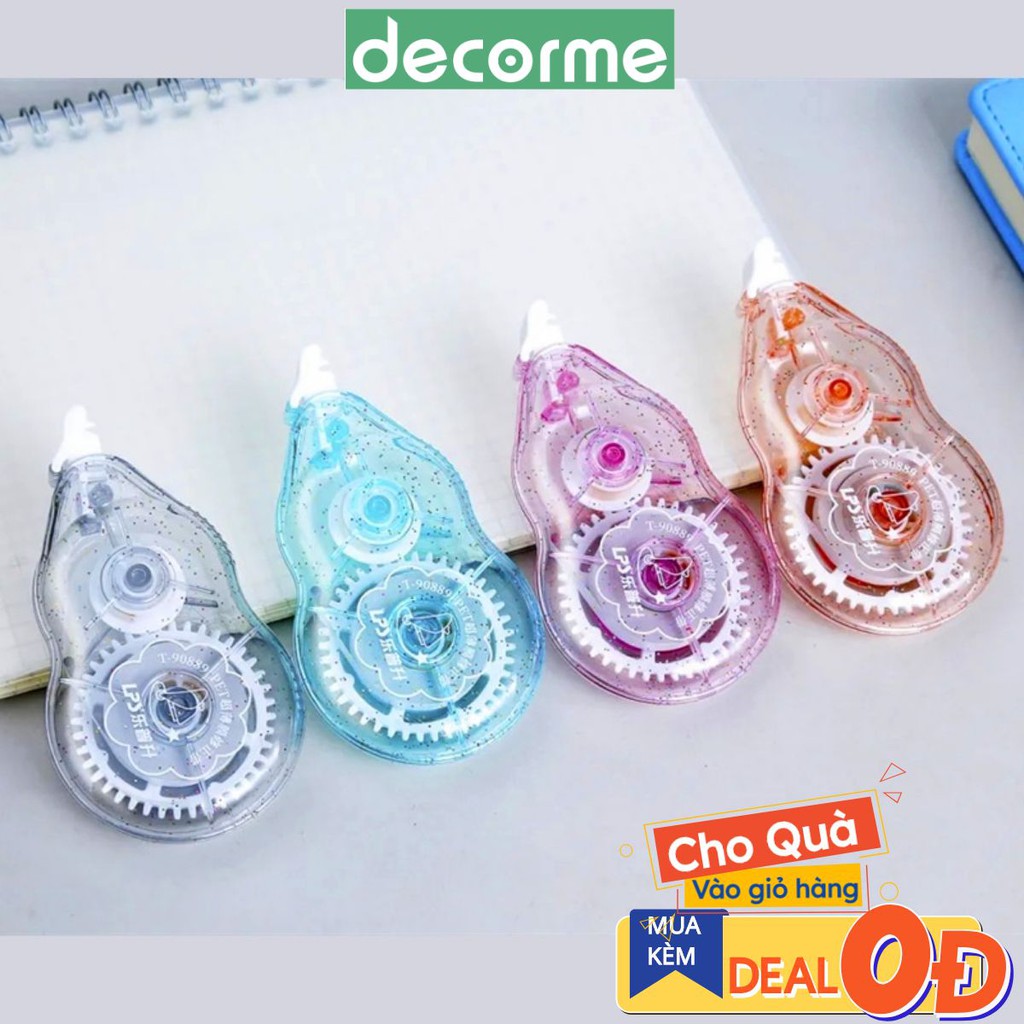 Bút xóa kéo kim tuyến LPS DecorMe phong cách tối giản phụ kiện văn phòng phẩm size 12m