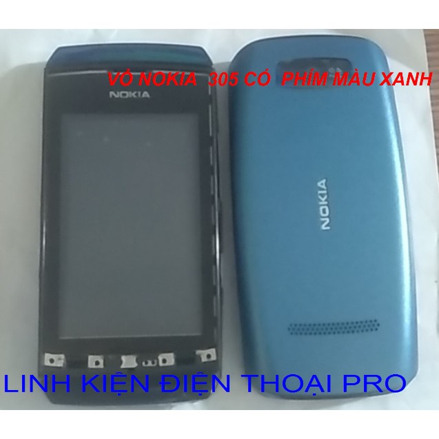 VỎ NOKIA 305 CÓ PHÍM  MÀU XANH