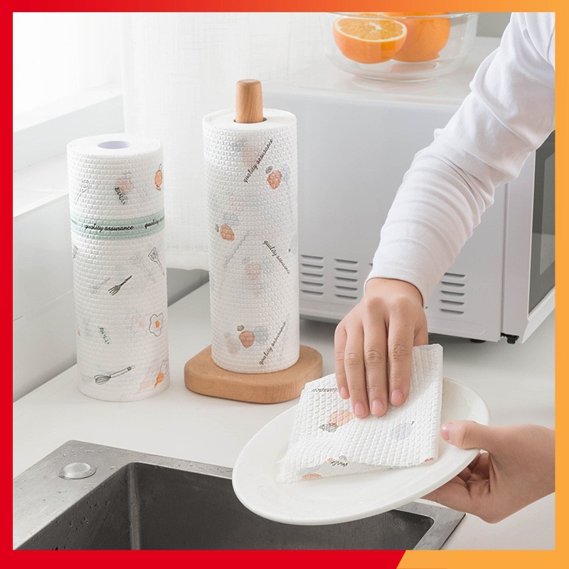 Cuộn khăn giấy lau đa năng lau bếp, lau tay cuộn Trắng có thể giặt được và tái sử dụng