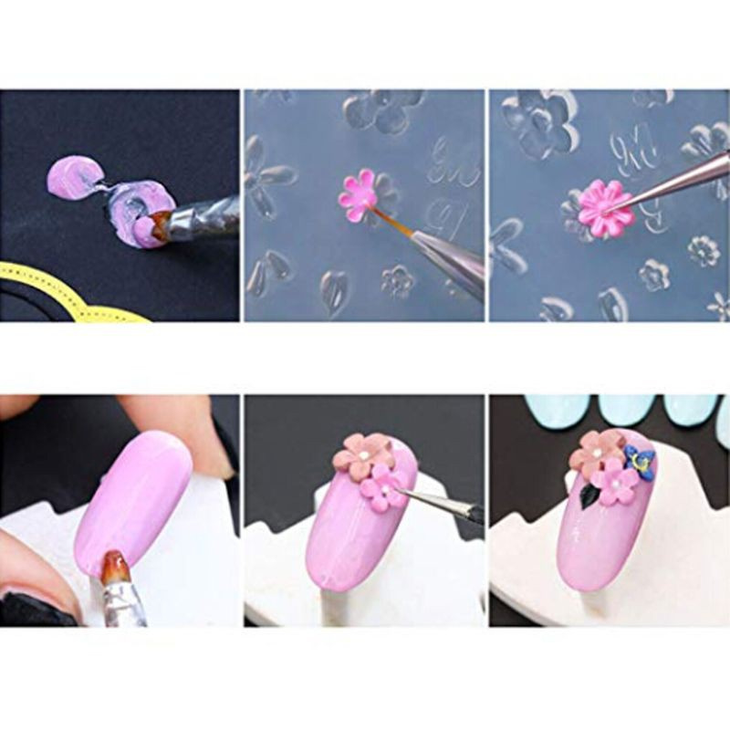 Set 10 Khuôn Silicon Hỗ Trợ Trang Trí Móng Nghệ Thuật