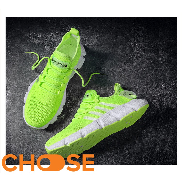 Giày Thể Thao Nam Choose Phối Màu Nổi Xanh Lá Dạ Quang Siêu Êm G48K2