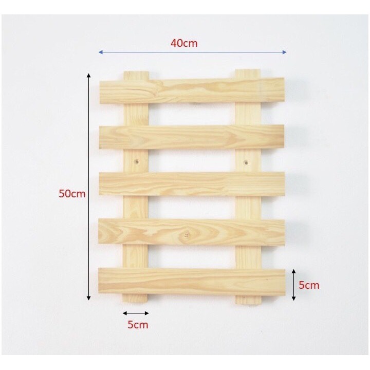 Kệ Gỗ  Treo  Tường  Trang Trí Ban Công- Giá  Gỗ  Treo  Chậu Cây Cảnh  Tặng  Kèm Vít, Nở  Nhựa