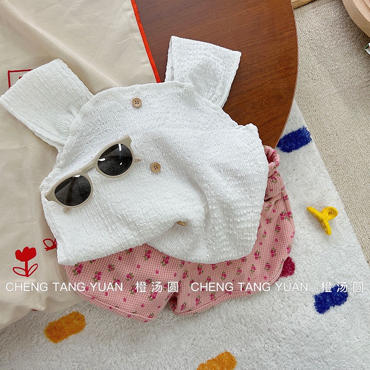Bộ Đồ Hai Mảnh Áo Hai Dây Và Quần Ngắn In Hình Hoa Phong Cách Hàn Quốc Dành Cho Bé Gái Thời Trang Mùa Hè Hàng Mới 2022