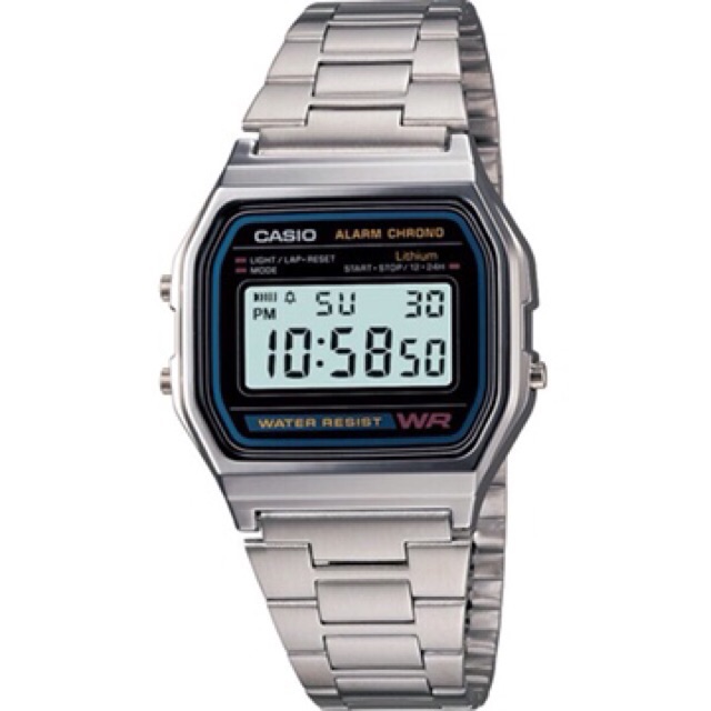 [ Chính Hãng ] Đồng Hồ Casio A158 Silver Unisex Xách Tay