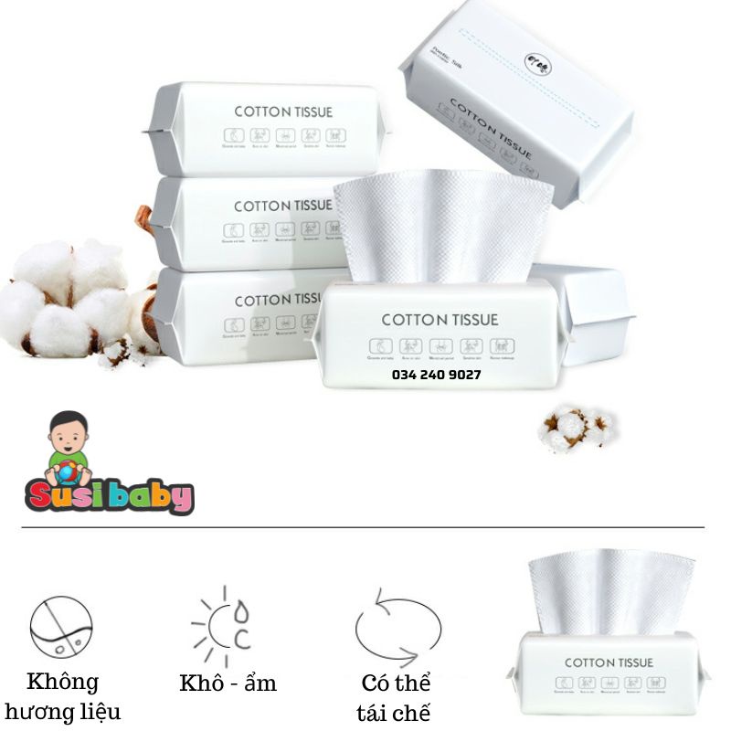 [AN TOÀN] Khăn Khô Đa Năng 100% Cotton - Khăn Vải Tẩy Trang Lau Mặt Kimhome - Nội Địa Trung