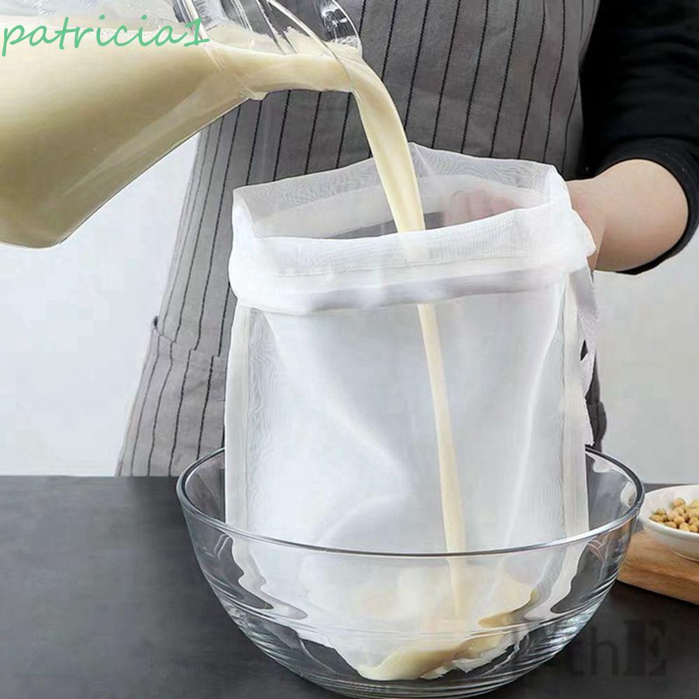 Túi lưới lọc mịn vải nylon xốp 200 có thể tái sử dụng để làm phô mai / hạnh nhân / sữa đậu nành / pha cà phê