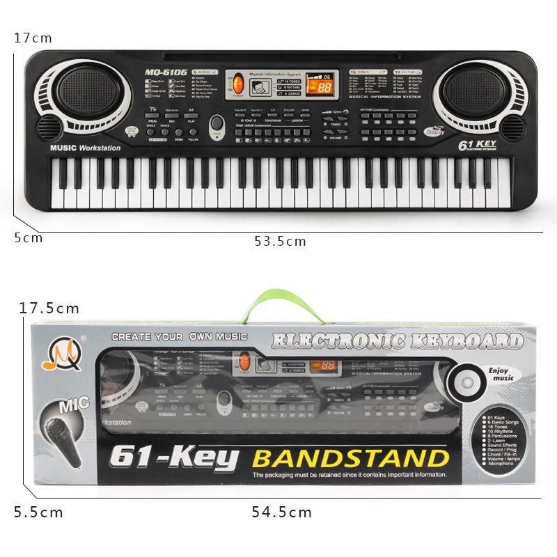 Đàn piano 61 phím kèm micro giúp bé học tập,luyện thanh nhạc,tập hát,chơi nhạc giải trí ( tặng 4 pin AA-1.5V)