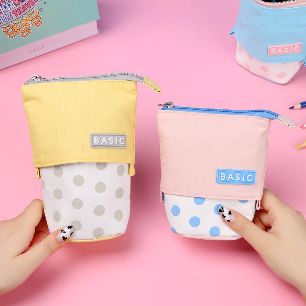 CHOOKEY Túi Đựng Bút Cầm Tay Có Khóa Kéo Sức Chứa Lớn Tiện Dụng
