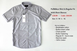 SƠ MI TAY NGẮN PULL & BEAR LỤA
