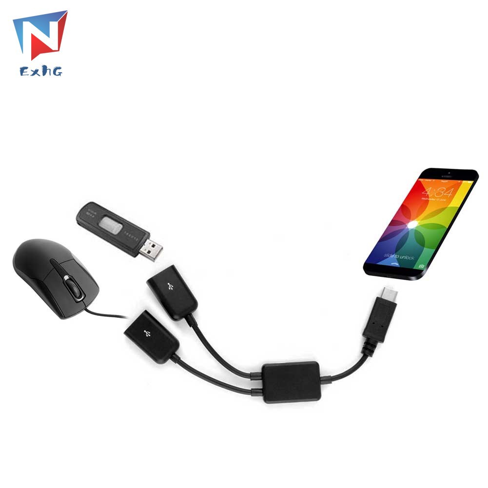 Dây cáp chuyển đổi nguồn 2 trong 1 từ USB 3.1 Type C sang USB 2.0 OTG