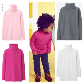 Áo giữ nhiệt cổ 3p Heattech cho trẻ em uniqlo, làm từ sợi các bon đặc biệt