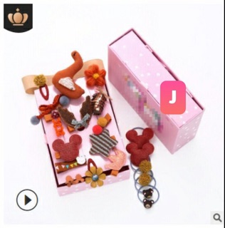 Set nơ cài tóc 24 món cho bé siêu xinh