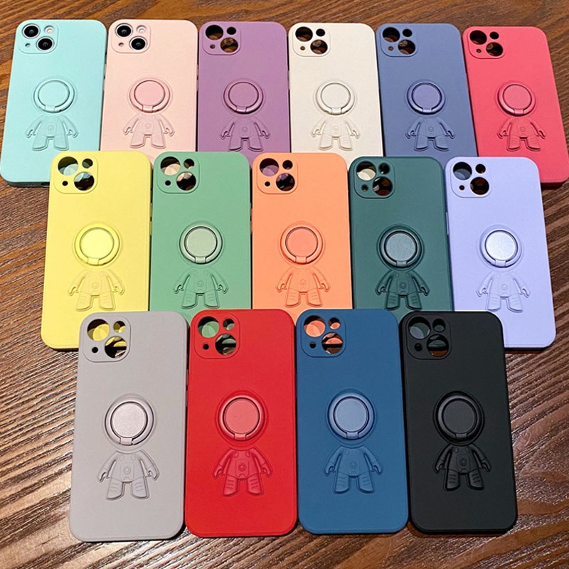 Ốp Điện Thoại Silicon Chống Sốc Màu Trơn Có Giá Đỡ Nam Châm Cho iphone 12 Pro 13 Pro max 11 xs max xr x 7 8 plus