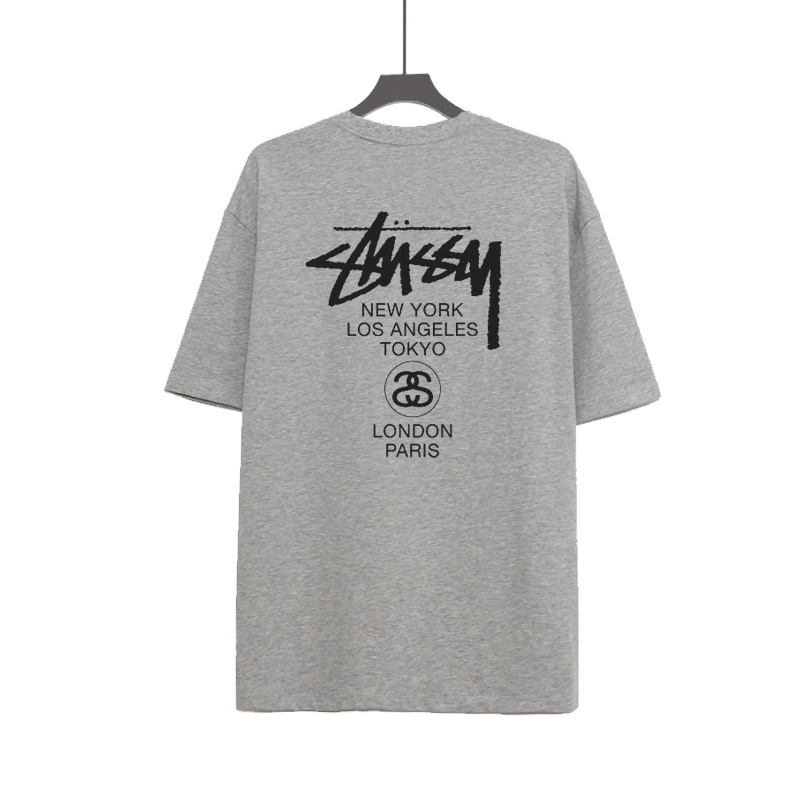 Áo thun cotton tay ngắn cổ tròn in chữ STUSSY thời trang ST4