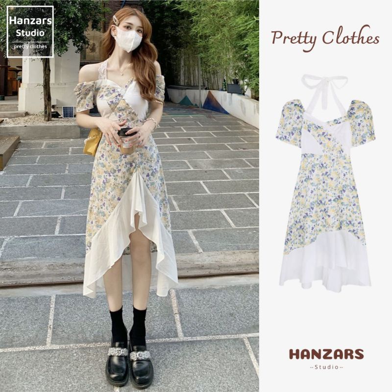 Váy Hoa Nhí Trễ Vai Xẻ Tà Bồng Bềnh Phối Ren Style Ulzzang Mùa Hè Hanzars.studio 6