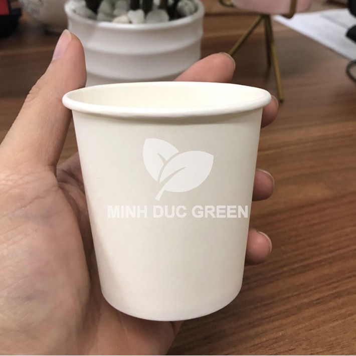 100 ly cốc giấy trắng size nhỏ uống nước 210ml - 7oz | Minh Đức Green