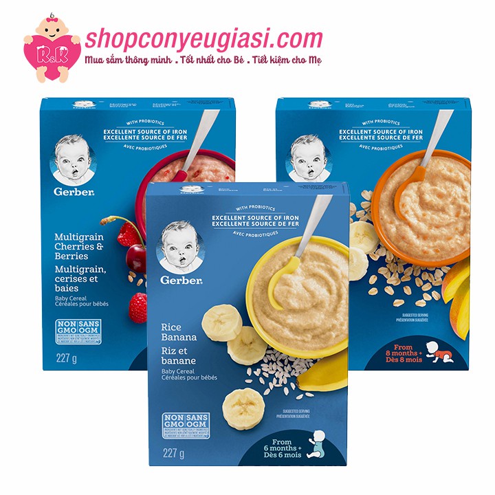 Bột Ăn Dặm gerber Nhiều Vị 227G (Hộp Giấy)