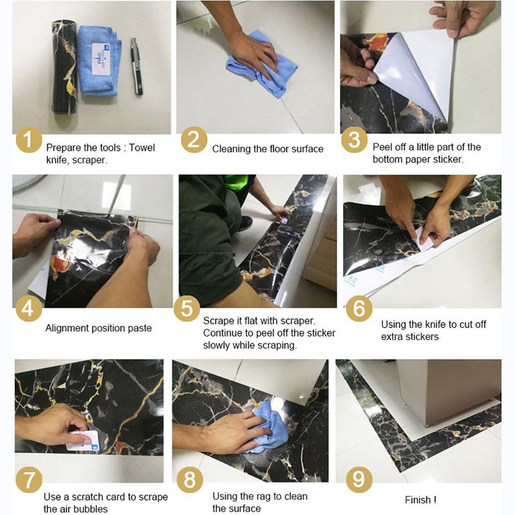 1 Cuộn Băng Keo PVC Tự Dính Họa Tiết Vân Đá Cẩm Thạch Trang Trí Góc Tường Thời Trang DIY