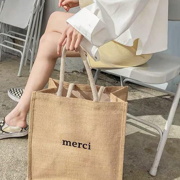 Túi cói Merci-Túi cói thời trang đi biển,đi chợ,đi chơi phong cách Vintage SIÊU HOT