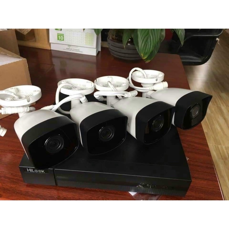 Bộ Kit 4 Camera IP POE Thân Tròn Hilook IK-4042BH-MH/P