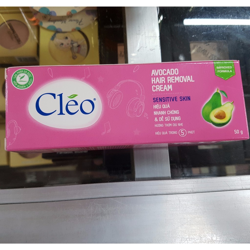 Kem tẩy lông Cleo Avocado Hair Removal Cream Sensitive Skin 50g