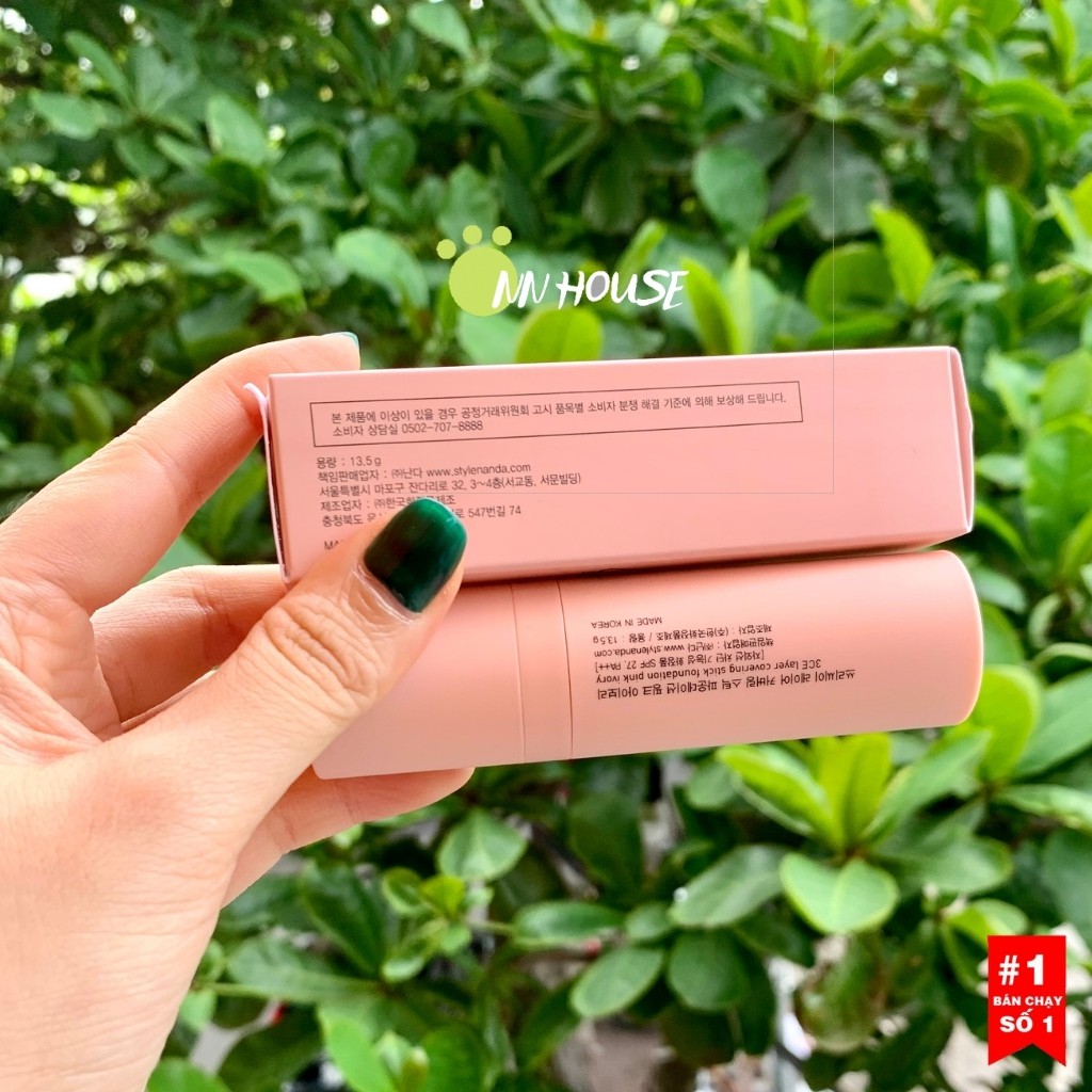 Kem nền 3CE dạng thỏi 2 đầu Layer Covering Stick Foundation che khuyết điểm - kem nền bb kèm cọ trang điểm - NN HOUSE | BigBuy360 - bigbuy360.vn