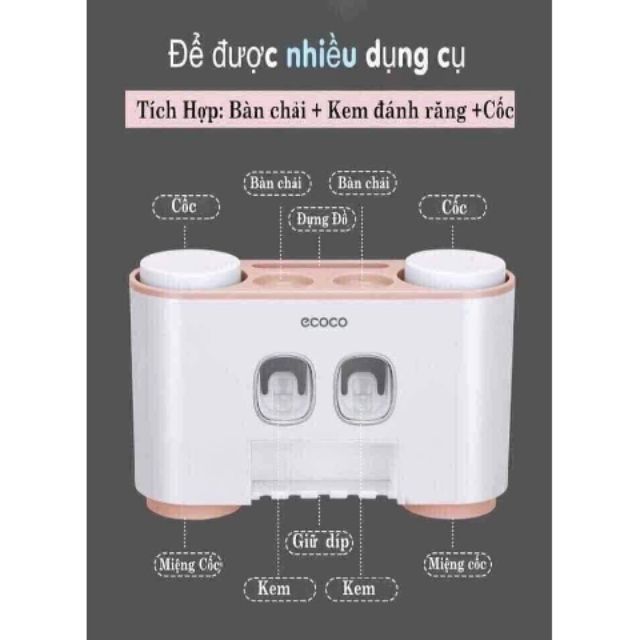 Bộ nhả kem đánh răng 4 cốc Ecoco