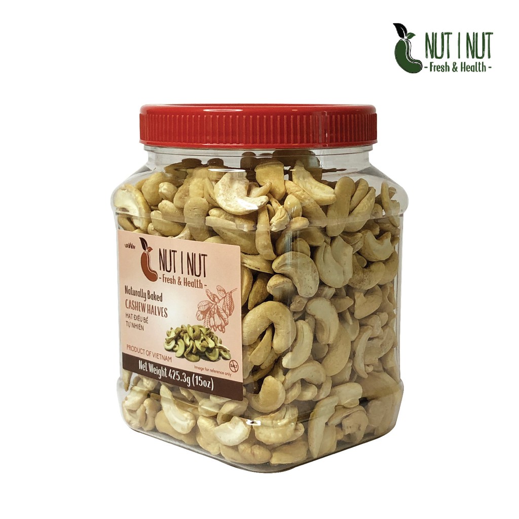 Hạt điều Nut I Nut vỡ đôi sấy tự nhiên hũ 425.3 gram - UP &amp; WIN