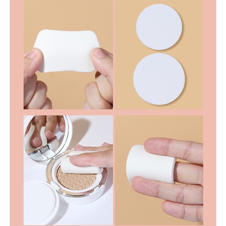 Sét 2 Miếng Bông Mút Vuông Tròn Mềm Mịn Tán Phấn, Kem Nền Trang Điểm Chuyên Nghiệp