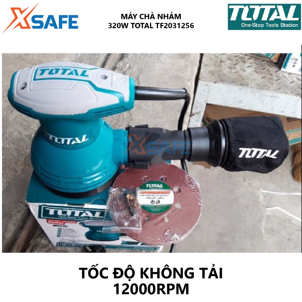 Máy chà nhám tròn TOTAL TF2031256 Dụng cụ chà nhám 320W Tốc độ không tải 12000rpm; 125mm, 220-240V ~ 50/60Hz