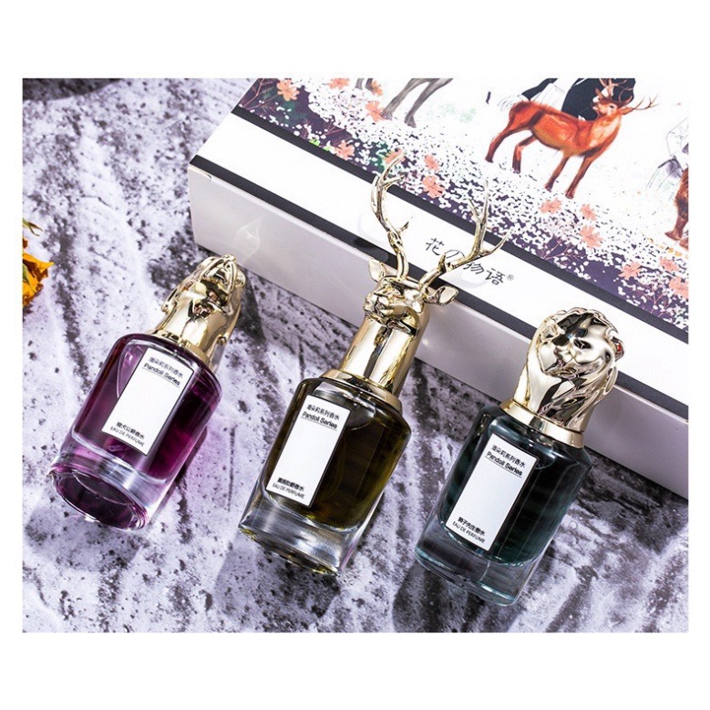 Set 3 Chai Nước Hoa Flower Of Story Hươu, Cáo, Hổ Mùi Hương Dịu Dàng,Thiết kế Tinh Xảo, Siêu Sang