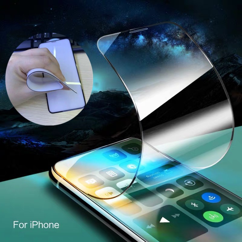 Mới!Kính Cường Lực Viền Dẻo Họa Tiết Gốm Sứ Sang Trọng Cho iPhone 6 7 8 plus X XS MAX XR 11 12 13 14 PRO MAX MINI